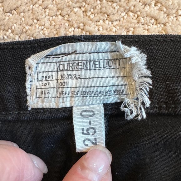 Current/Elliott Jeans Skinny Soho Zip Stiletto Jet Black Size 25 Ankle#1558-0847 - Picture 4 of 16
